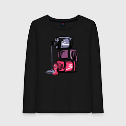 Лонгслив хлопковый женский Лаки, цвет: черный