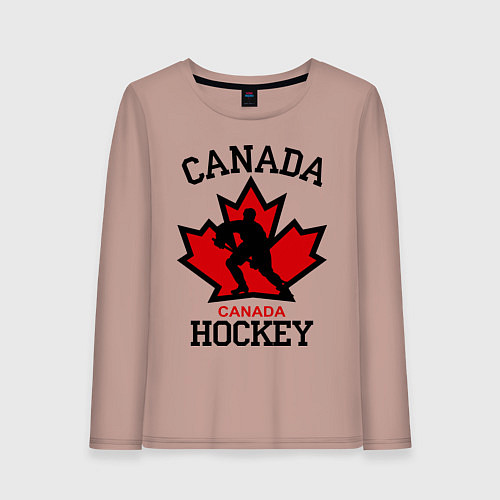Женский лонгслив Canada Hockey / Пыльно-розовый – фото 1