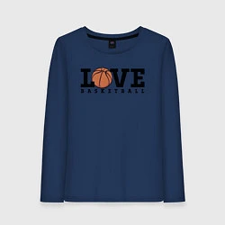 Лонгслив хлопковый женский Love Basketball, цвет: тёмно-синий