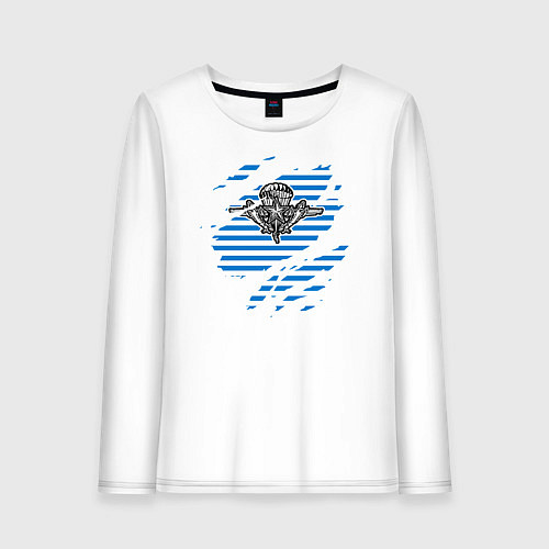 Женский лонгслив Рваная тельняшка / Белый – фото 1