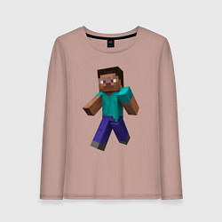 Лонгслив хлопковый женский Minecraft персонаж, цвет: пыльно-розовый