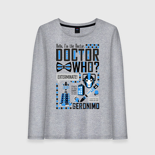 Женский лонгслив Hello, i'm the Doctor / Меланж – фото 1