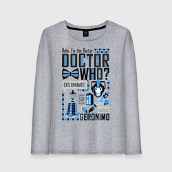 Лонгслив хлопковый женский Hello, i'm the Doctor, цвет: меланж