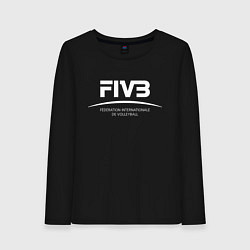 Лонгслив хлопковый женский FIVB ВОЛЕЙБОЛ, цвет: черный