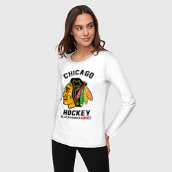 Лонгслив хлопковый женский CHICAGO BLACKHAWKS NHL, цвет: белый — фото 2