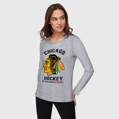 Женский лонгслив CHICAGO BLACKHAWKS NHL / Меланж – фото 3