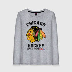 Лонгслив хлопковый женский CHICAGO BLACKHAWKS NHL, цвет: меланж