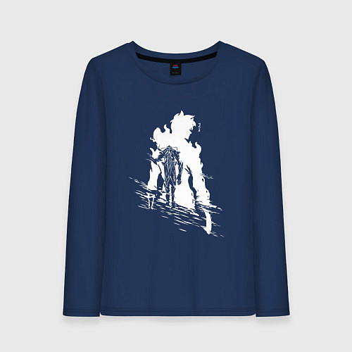 Женский лонгслив Поднятие уровня в одиночку / Тёмно-синий – фото 1