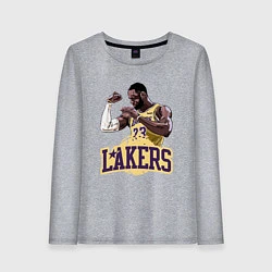 Лонгслив хлопковый женский LeBron - Lakers, цвет: меланж