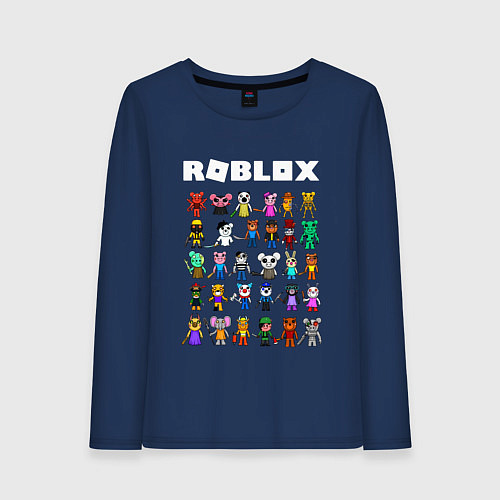 Женский лонгслив ROBLOX PIGGY / Тёмно-синий – фото 1