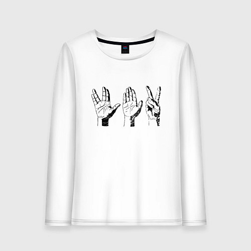 Женский лонгслив Вулканский салют Z / Белый – фото 1