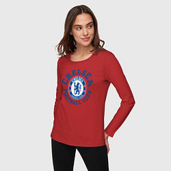 Лонгслив хлопковый женский Chelsea FC, цвет: красный — фото 2