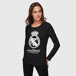 Лонгслив хлопковый женский Real Madrid FC, цвет: черный — фото 2