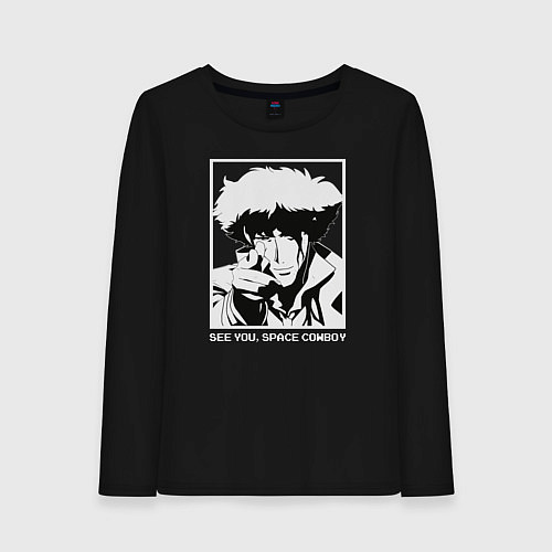 Женский лонгслив Увидимся, космический ковбой / Черный – фото 1