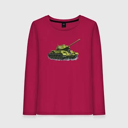 Лонгслив хлопковый женский Т-34, цвет: маджента