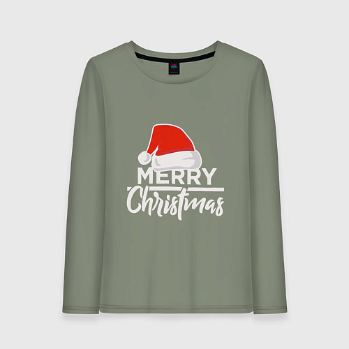 Женский лонгслив Merry Christmas / Авокадо – фото 1