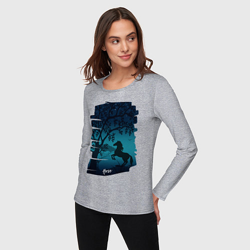 Женский лонгслив Конь / Меланж – фото 3