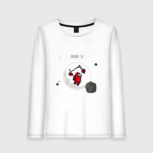 Женский лонгслив Among us самокат фристайл / Белый – фото 1