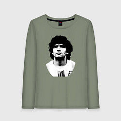 Лонгслив хлопковый женский Диего Марадона, цвет: авокадо