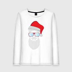 Лонгслив хлопковый женский Santa Hipster, цвет: белый