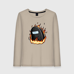 Женский лонгслив Among Us fire