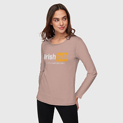 Лонгслив хлопковый женский Irish Pub, цвет: пыльно-розовый — фото 2