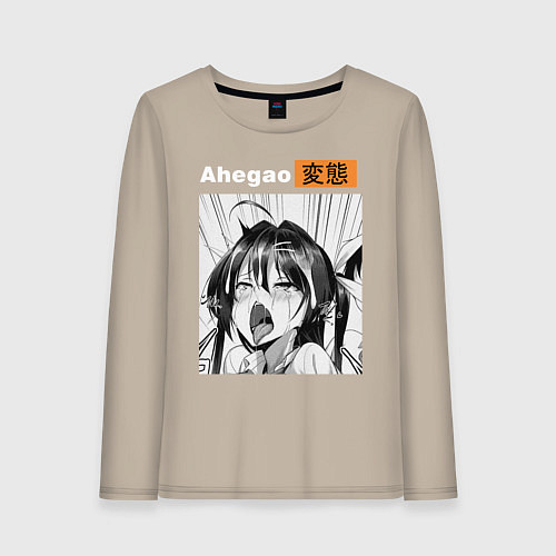 Женский лонгслив Ahegao / Миндальный – фото 1
