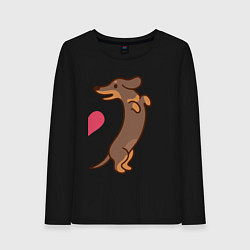 Лонгслив хлопковый женский Такса, цвет: черный