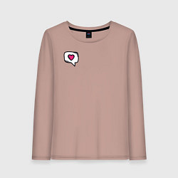 Лонгслив хлопковый женский Сердце, цвет: пыльно-розовый