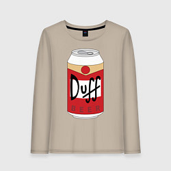 Лонгслив хлопковый женский Duff Beer, цвет: миндальный