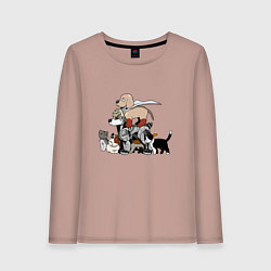 Лонгслив хлопковый женский One Punch Man, цвет: пыльно-розовый