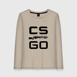 Лонгслив хлопковый женский CS GO AWP Z, цвет: миндальный
