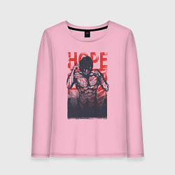 Лонгслив хлопковый женский Атака Титанов, цвет: светло-розовый