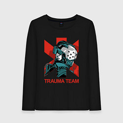 Лонгслив хлопковый женский TRAUMA TEAM Cyberpunk 2077, цвет: черный