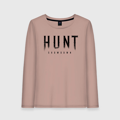 Женский лонгслив HUNT: showdown черный / Пыльно-розовый – фото 1