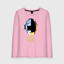 Лонгслив хлопковый женский Daft Punk, цвет: светло-розовый