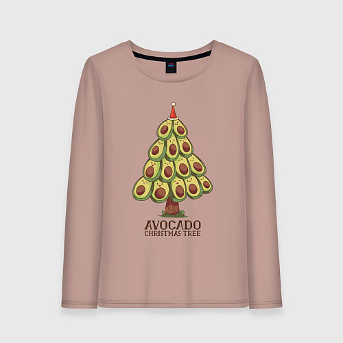 Женский лонгслив Avocado Christmas Tree / Пыльно-розовый – фото 1