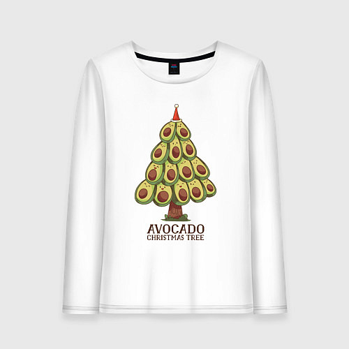 Женский лонгслив Avocado Christmas Tree / Белый – фото 1