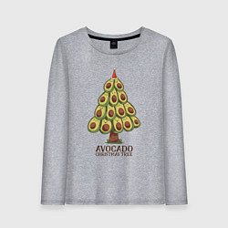 Лонгслив хлопковый женский Avocado Christmas Tree, цвет: меланж