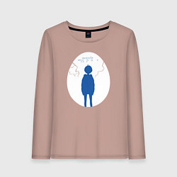 Лонгслив хлопковый женский Приоритет чудо-яйца, цвет: пыльно-розовый