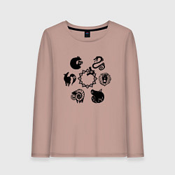 Лонгслив хлопковый женский 7 СМЕРТНЫХ ГРЕХОВ SEVEN DEADLY SINS Z, цвет: пыльно-розовый