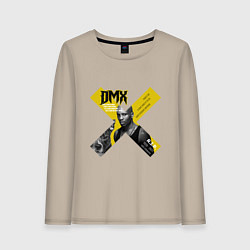 Лонгслив хлопковый женский DMX rest in peace, цвет: миндальный