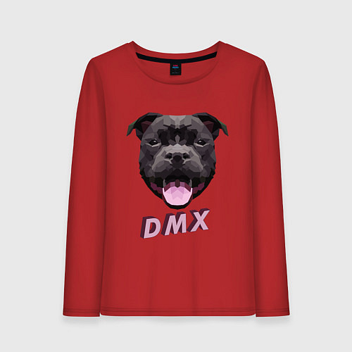 Женский лонгслив DMX Low Poly Boomer Dog / Красный – фото 1