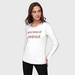 Лонгслив хлопковый женский Paranoid Android Radiohead, цвет: белый — фото 2