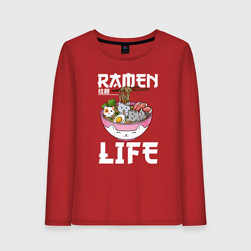 Женский лонгслив Ramen life / Красный – фото 1