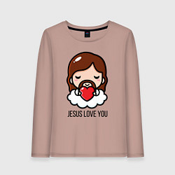Женский лонгслив Иисус любит тебя