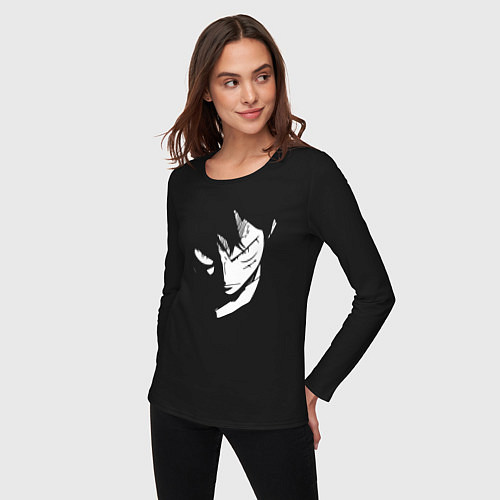 Женский лонгслив Луффи из аниме One Piece / Черный – фото 3