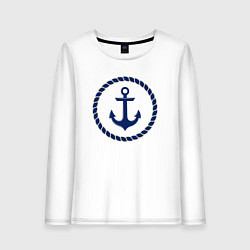 Лонгслив хлопковый женский ANCHOR N ROPE ЯКОРЬ И КАНАТ Z, цвет: белый
