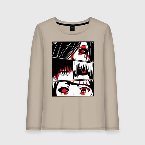 Женский лонгслив Токийский Гуль / Миндальный – фото 1