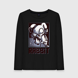 Лонгслив хлопковый женский Rabbit, цвет: черный